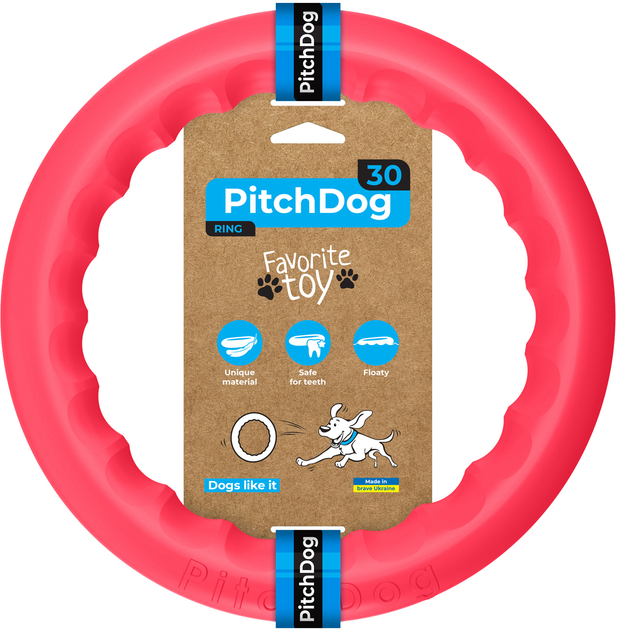 Pierścień do portowania Pitch Dog 28 cm Różowy (4823089361468) - obraz 1