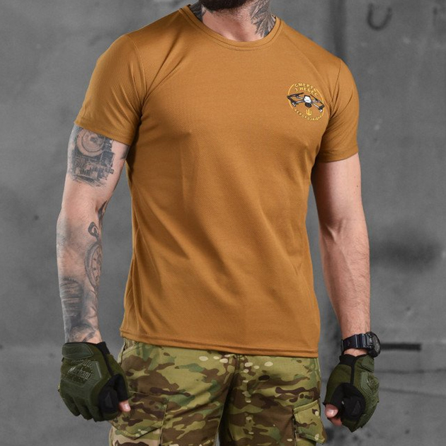 Мужская футболка Coolmax с принтом "Аэроразведка" койот размер 3XL - изображение 1