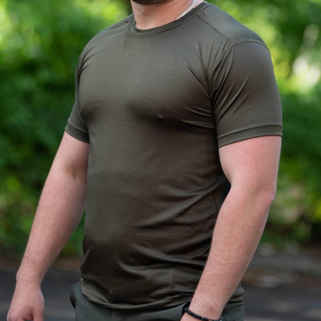 Чоловіча сітчаста футболка джерсі олива розмір S - зображення 1