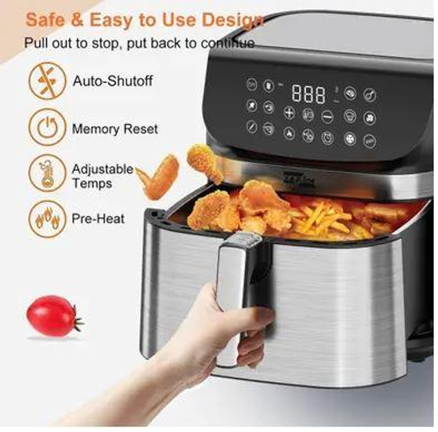Безмасляна електрична фритюрниця, аеро-фритюрниця на 10,5 л ZP-110 3500W - зображення 3