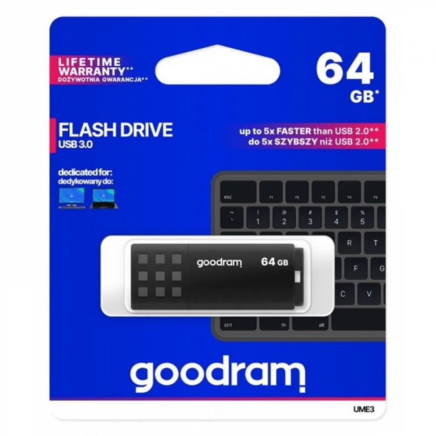 Флешка USB 3.0 64Gb GOODRAM UME3 Black (UME3-0640K0R11) - изображение 2