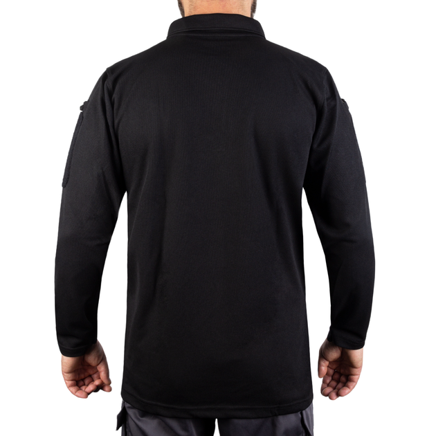 Футболка Поло тактическая с длинным рукавом TACTICAL LONG SLEEVE POLO SHIRT QUICK DRY M Black - изображение 2