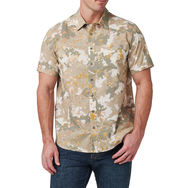Рубашка тактическая 5.11 Tactical® Wyatt Print Short Sleeve Shirt S Sand Dune Canopy Camo - изображение 1