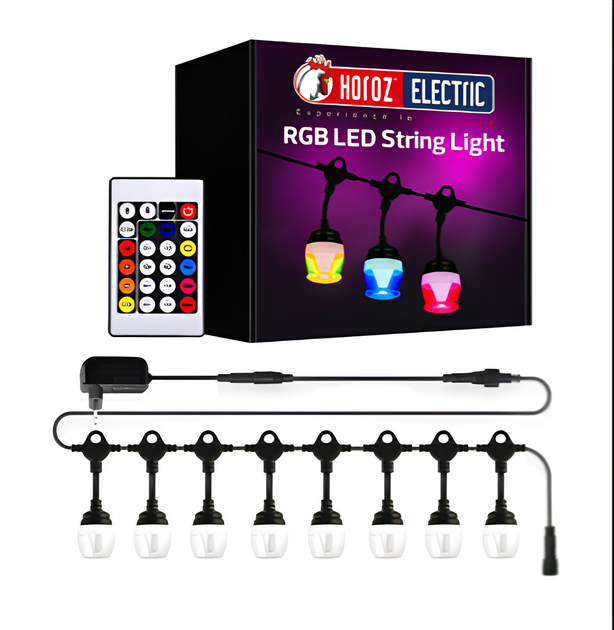 Уличная светодиодная гирлянда 12W Horoz Electric 18м влагозащищенная RGB IP44 PARADISE - Фото 1 Уличная светодиодная гирлянда 12W Horoz Electric 18м влагозащищенная RGB IP44 PARADISE - изображение 1