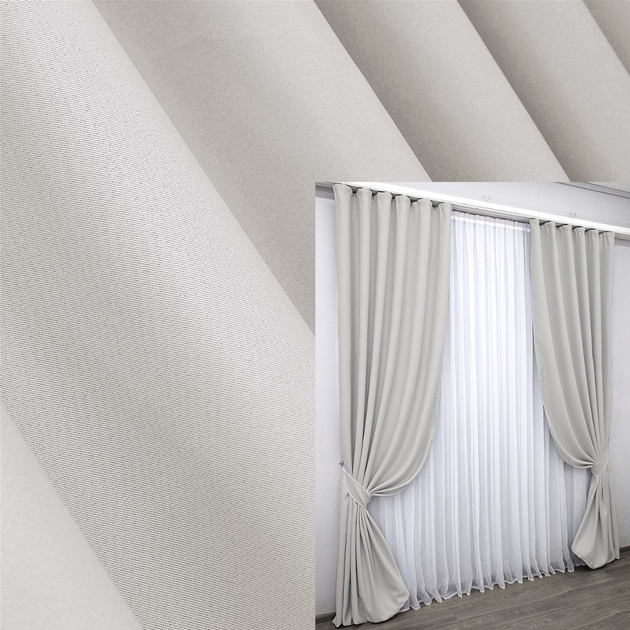 Акція на Комплект штор VR-Textil блекаут Fusion Dimout Світло-сірий 150x275 см 2 шт (30-614) від Rozetka