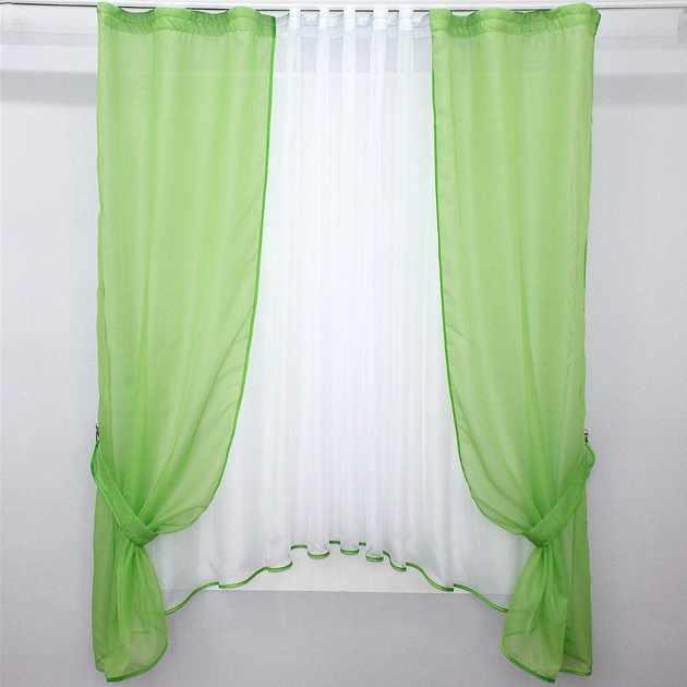 Кухонный комплект штор VR-Textil № 051к с подхватами и тюлем 280х170 см ...