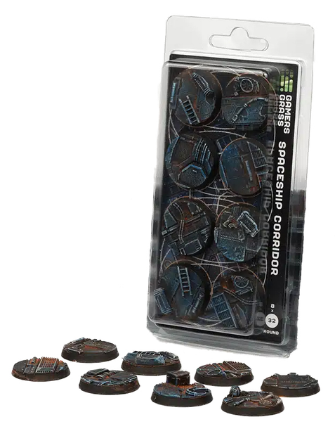 Gotowe podstawki do figurek Gamers Grass Bases Round Spaceship Corridor 32 mm 8 szt (0738956790224) - obraz 3