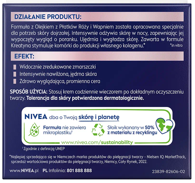 Krem do twarzy na noc Nivea Vital Radiant Skin przeciwzmarszczkowy 50 ml (4006000054858) - obraz 3