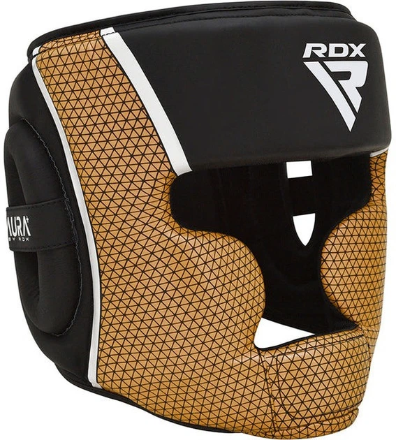 Боксерский шлем RDX AURA PLUS T-17 S Black/Golden (HGR-T17BGL-S+) - Фото 2 Боксерский шлем RDX AURA PLUS T-17 S Black/Golden (HGR-T17BGL-S+) - изображение 2