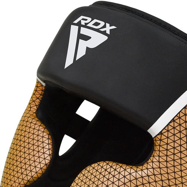Боксерский шлем RDX AURA PLUS T-17 S Black/Golden (HGR-T17BGL-S+) - Фото 3 Боксерский шлем RDX AURA PLUS T-17 S Black/Golden (HGR-T17BGL-S+) - изображение 3