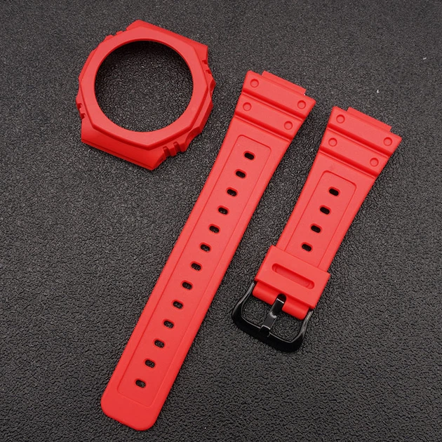 Ремешок + безель (рант) для Casio G-Shock GA-2100 Red BK - Фото 2 Ремешок + безель (рант) для Casio G-Shock GA-2100 Red BK - изображение 2