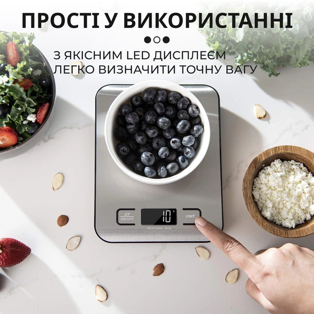 Кухонные весы Sokany электронные 5 кг кулинарные на батарейках 2AAA точные домашние пищевые для еды - изображение 4