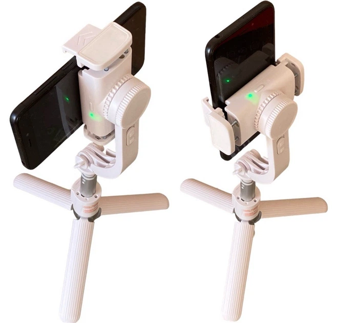 Стабилизатор стедикам Gimbal L08 до 80 мм Bluetooth кнопкой и пультом для телефона экшн-камеры Монопод-штатив белый - изображение 13