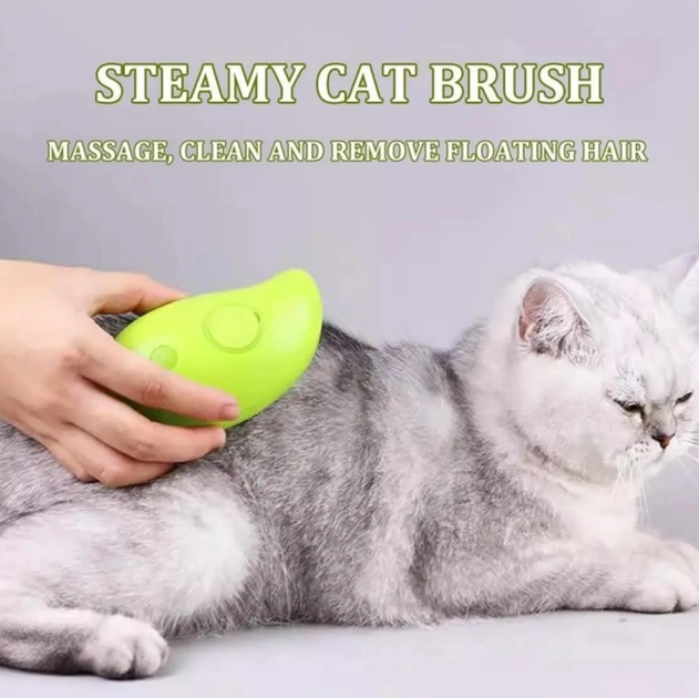 Паровая щетка массажер спрей 3 в 1 Pet Spray Massage Brush для вычесывания собак и кошек с паровым распылителем Желтая (D-2019091630) - изображение 6