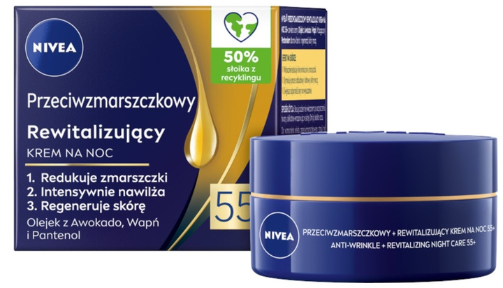 Zestaw do pielęgnacji twarzy Nivea Przeciwzmarszczkowy + Rewitalizujący krem na dzień i krem na noc 55+ 2x50ml (5900017092645) - obraz 7