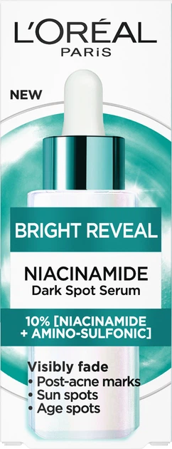 Сироватка для шкіри обличчя L`Oreal Paris Bright Reveal проти Пігментних плям із Ніацинамідом 30 мл (3600524119829) - Фото 1 Сироватка для шкіри обличчя L`Oreal Paris Bright Reveal проти Пігментних плям із Ніацинамідом 30 мл (3600524119829) - зображення 1