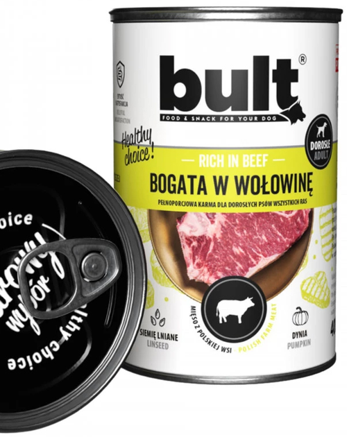 Вологий корм для собак Bult Консерви з яловичиною 6x800 г (5903802473797) - зображення 1