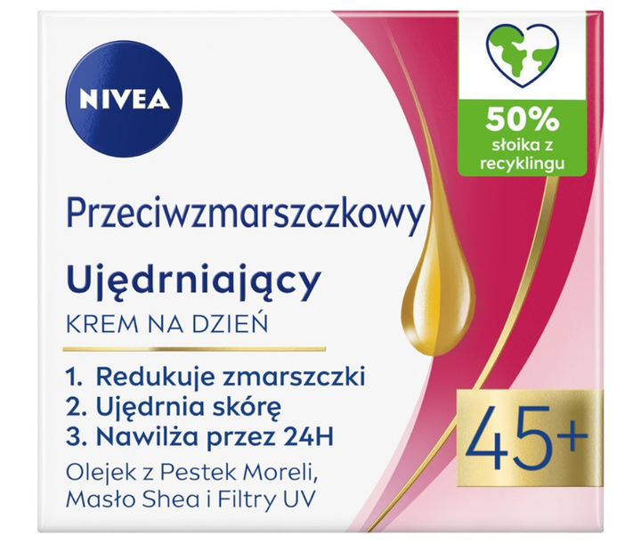 Крем для обличчя денний Nivea Проти зморшок + Зміцнення 45+ 50 мл (5900017091136) - зображення 1