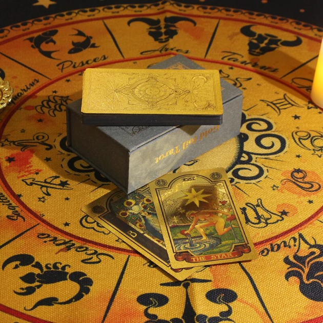 Карты таро Золотое пластиковое таро Райдера Уэйта (Gold Foil Tarot ...