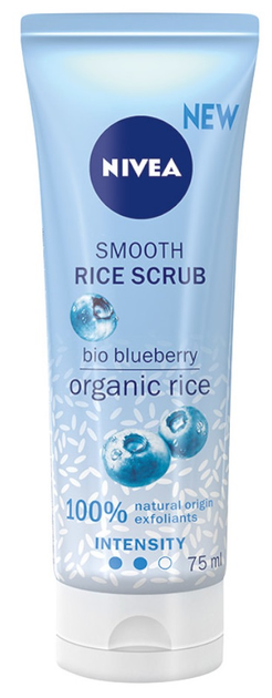 Скраб NIVEA Smooth Rice Scrub рисовий для обличчя з біо-чорницею 75 мл (9005800317007) - зображення 1