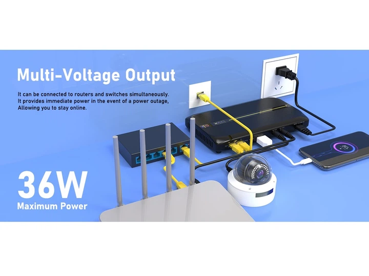 UPS безперебійне живлення для роутера/комутатора/PON/POE WGP POE01 5V 3A, 9V 2A, 12V 2A 36W 10400mAh - зображення 2