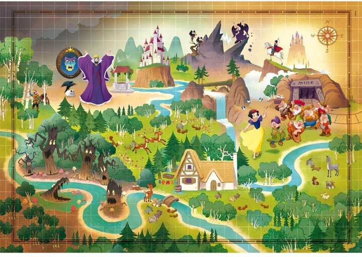 Пазл Clementoni Story Maps Пазл Disney Snow White + Poster 1000 елементів (8005125398140) - зображення 2