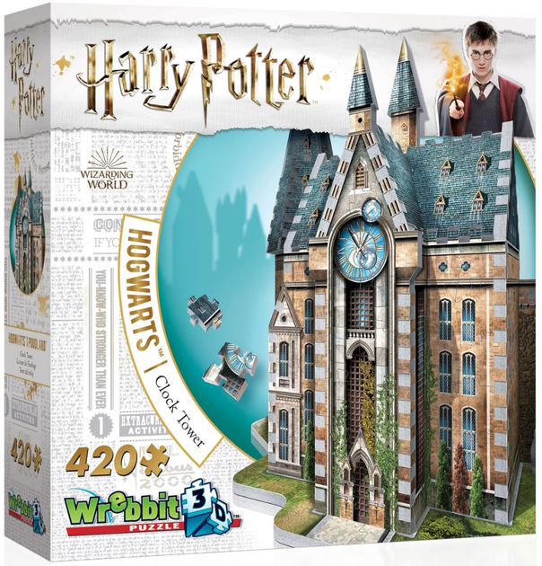 3D Пазл Wrebbit 3D Harry Potter Clock Tower 420 елементів (0665541010132) - зображення 1