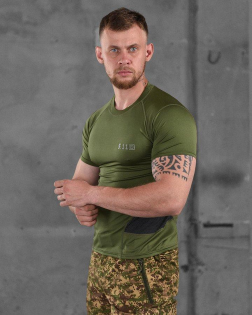 Компрессионная тактическая футболка 5.11 олива ВТ1154 3XL - изображение 2