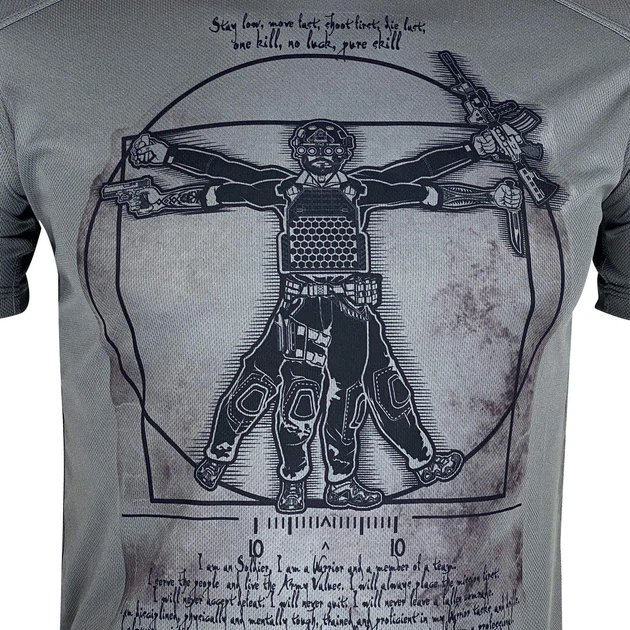 Футболка Kramatan Da Vinci Soldier Серый 2XL (135267) - Фото 4 Футболка Kramatan Da Vinci Soldier Серый 2XL (135267) - изображение 4