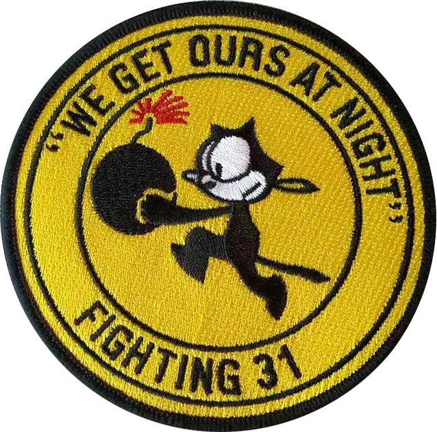 Нашивка "We get ours at night" Fighting 31 F31T - изображение 1