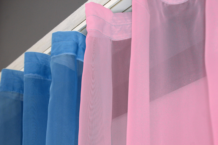 Кухонні штори VR-Textil № 017к комбіновані з підв'язками 265х170 см Блакитні з рожевим (50-237) - зображення 5