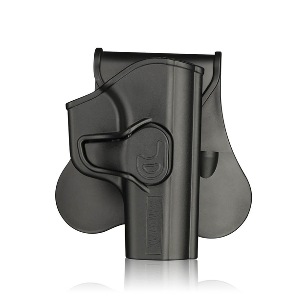 Кобура пластиковая для пистолета Макарова ПМ + страховочный трос Amomax AM-MAKG2 Черный Олива - изображение 2