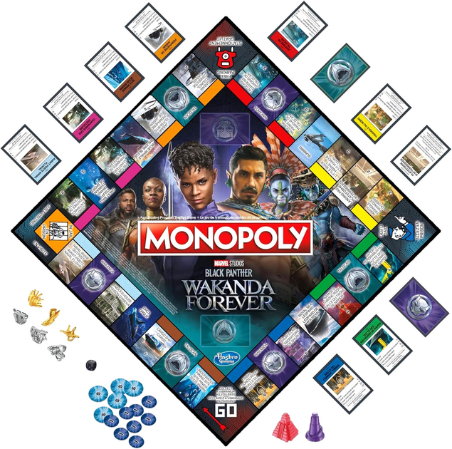 Настільна гра Hasbro Monopoly Black Panther 2 Wakanda Forever (версія італійська) (5010994154820) - зображення 4