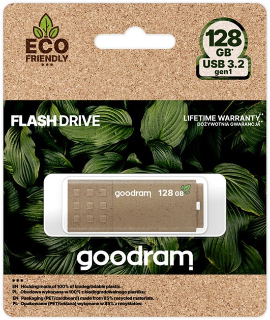 Флеш пам'ять Goodram UME3 Eco Friendly 128GB USB 3.0 Brown (UME3-1280EFR110 - зображення 2