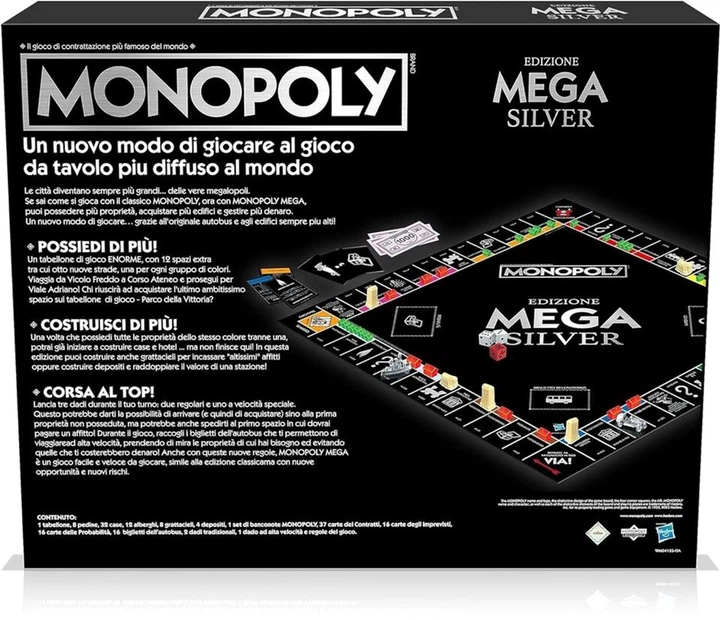 Настільна гра Winning Moves Monopoly Mega Silver (версія італійська) (5036905053570) - зображення 4