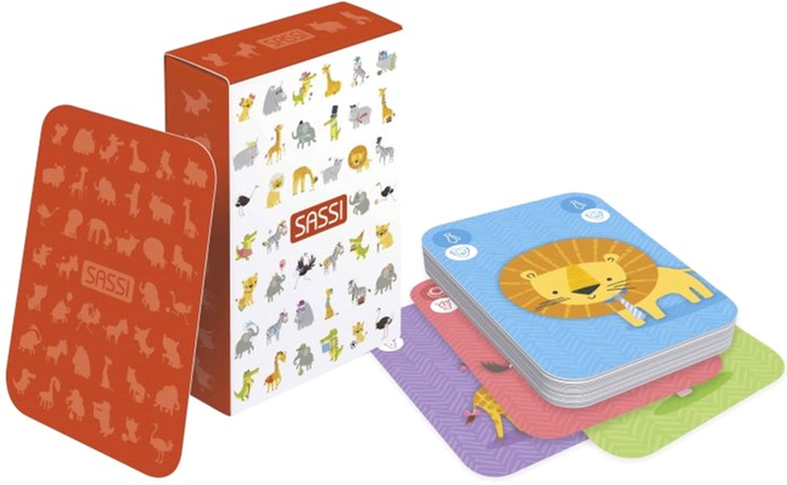Настільна гра Sassi Junior Card Games The Seven Families The Savannah (версія англійська) (9788830313149) - зображення 7