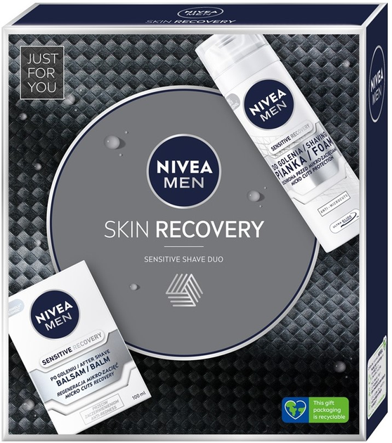 Zestaw upominkowy Nivea Men Skin Recovery Pianka do golenia 200 ml + Balsam po goleniu 100 ml (9005800361673) - obraz 1