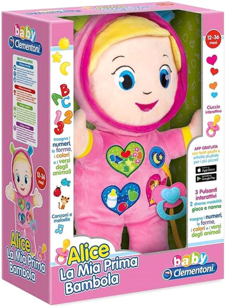 М'яка іграшка Clementoni Alice My First Doll (8005125172016) - зображення 1