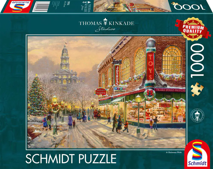 Puzzle Schmidt Spiele Thomas Kinkade A Christmas Wish 69.3 x 49.3 cm 1000 elementów (4001504599362) - obraz 1