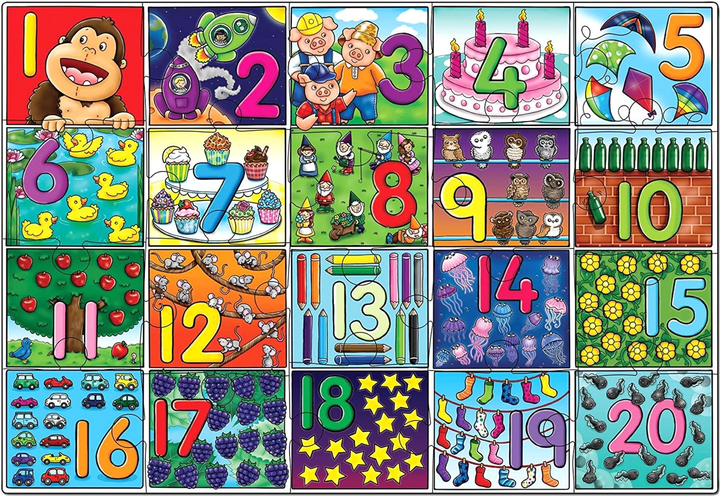Puzzle Orchard Toys Big Number 61 kh 42 sm 20 elementów (5011863301734) - obraz 2
