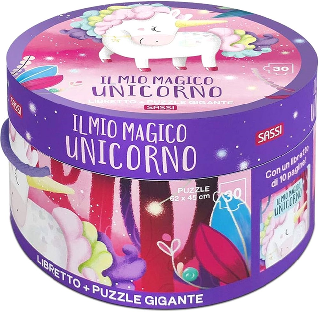 Пазл Sassi Junior My Magical Unicorn з книгою 62 х 45 см 30 елементів (9788830301702) - зображення 1