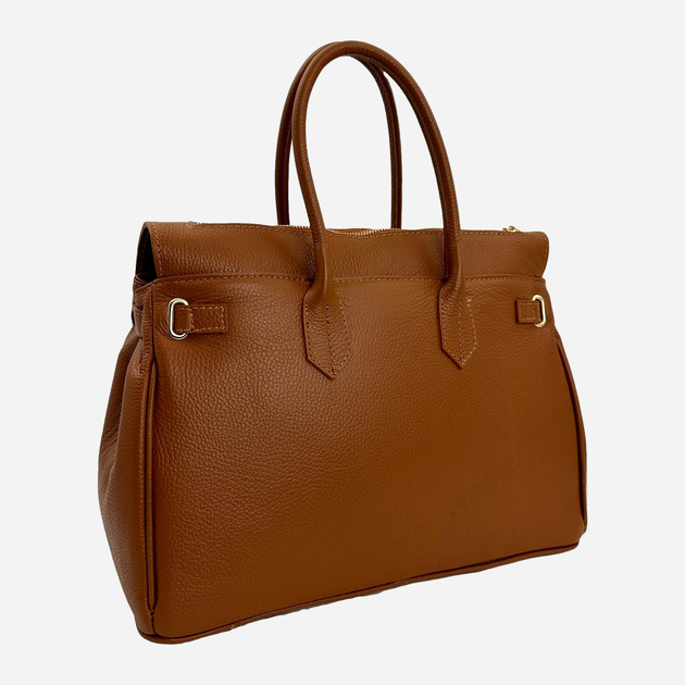 Torba shopper damska ze skóry naturalnej Laura Biaggi LB04-280 Brązowa (5906515389775) - obraz 2