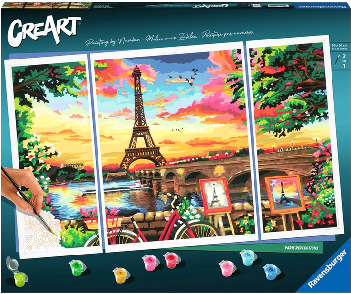 Картина за номерами Ravensburger CreArt Triptych Paris Reflections 80 x 50 см (4005556201341) - зображення 1