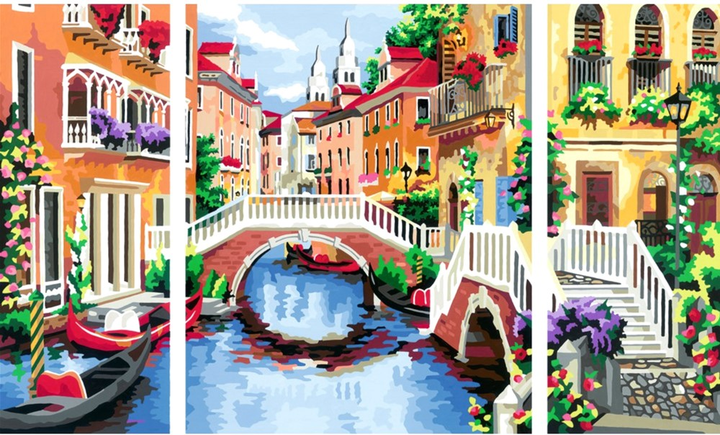 Malowanie po numerach Ravensburger CreArt Triptych Venetian Dreams 80 x 50 cm (4005556201358) - obraz 2