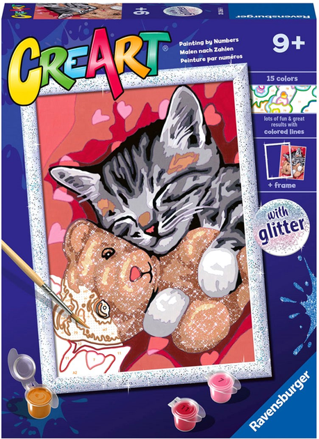 Malowanie po numerach Ravensburger CreArt Classic Peaceful Kitten 18 x 24 cm (4005556202669) - obraz 1