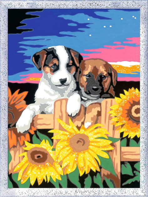 Картина за номерами Ravensburger CreArt Classic Puppies With Sunflowers 18 x 24 см (4005556235698) - зображення 2