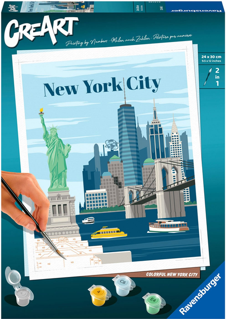 Malowanie po numerach Ravensburger CreArt New York City 24 x 30 cm (4005556236862) - obraz 1