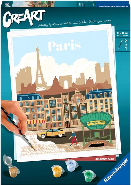 Malowanie po numerach Ravensburger CreArt Paris 24 x 30 cm (4005556236879) - obraz 1