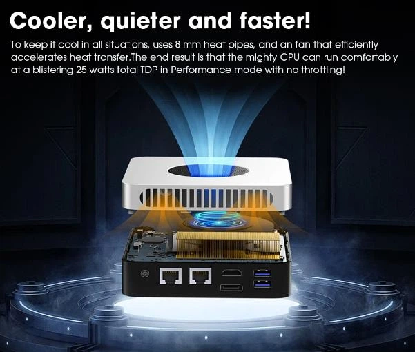 Мини ПК Chuwi LarkBox X mini PC NUC Intel N100, 12/512Gb, Wi-Fi+BT