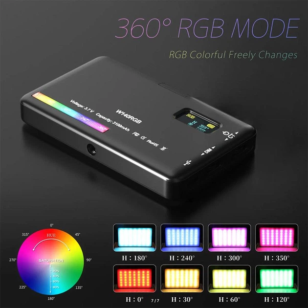 Відеосвітло кольорове RGB лампа для фото та відео LED VIDEO LAMP